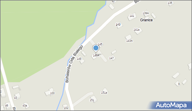 Nowy Sącz, Bohaterów Orła Białego, 149A, mapa Nowego Sącza