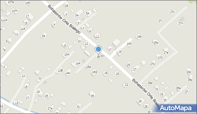 Nowy Sącz, Bohaterów Orła Białego, 16, mapa Nowego Sącza