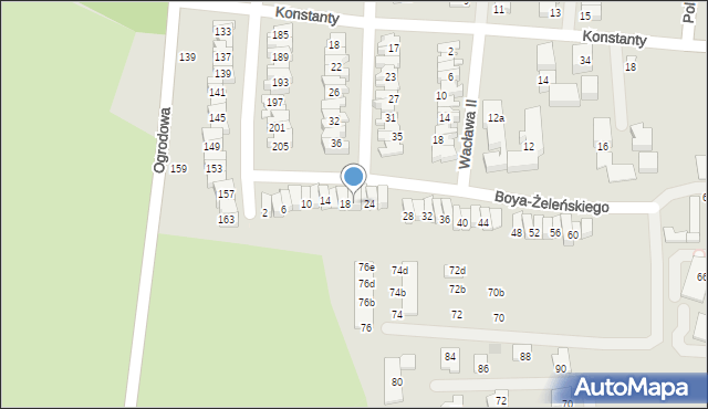Nowy Sącz, Boya-Żeleńskiego Tadeusza, 20, mapa Nowego Sącza