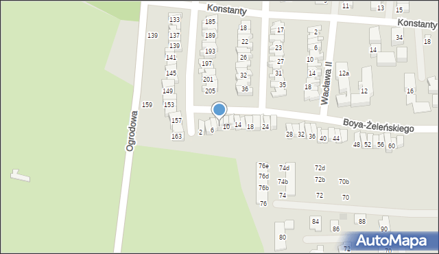 Nowy Sącz, Boya-Żeleńskiego Tadeusza, 8, mapa Nowego Sącza