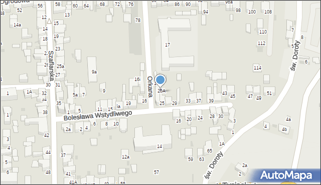 Nowy Targ, Bolesława Wstydliwego, 25A, mapa Nowego Targu