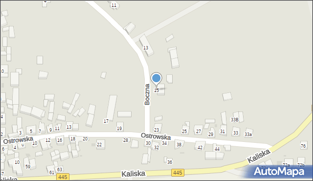 Odolanów, Boczna, 15, mapa Odolanów