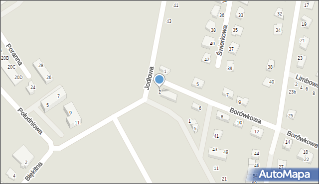 Oława, Borówkowa, 2, mapa Oława