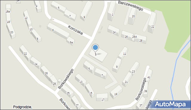 Olsztyn, Borkowskiego Tadeusza, ks., 3, mapa Olsztyna