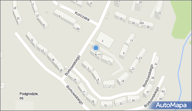 Olsztyn, Borkowskiego Tadeusza, ks., 5, mapa Olsztyna