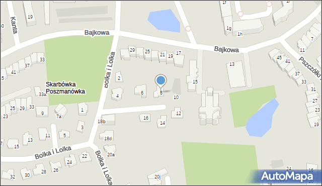 Olsztyn, Bolka i Lolka, 8, mapa Olsztyna