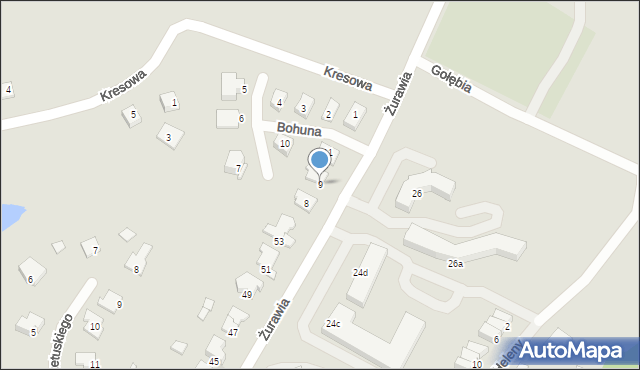 Olsztyn, Bohuna, 9, mapa Olsztyna