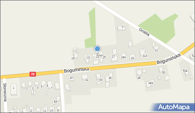 Olza, Bogumińska, 23, mapa Olza