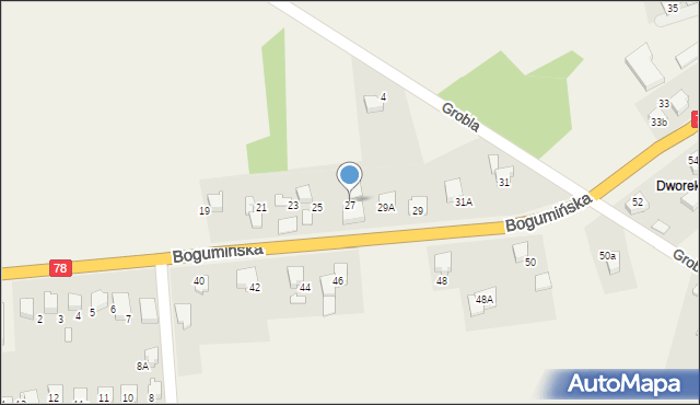 Olza, Bogumińska, 27, mapa Olza