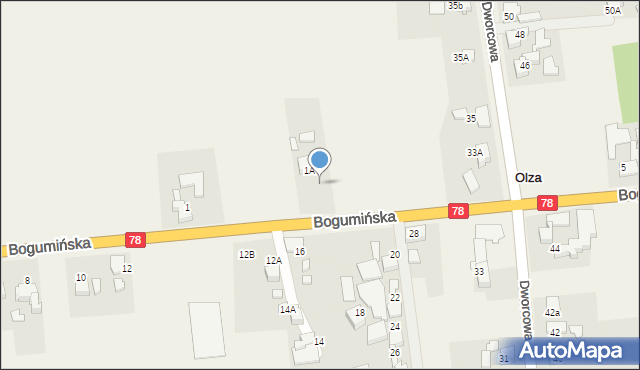 Olza, Bogumińska, 3, mapa Olza