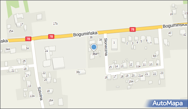 Olza, Bogumińska, 36A, mapa Olza