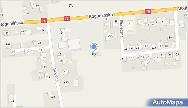 Olza, Bogumińska, 36c, mapa Olza