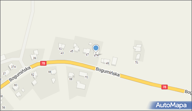 Olza, Bogumińska, 47A, mapa Olza