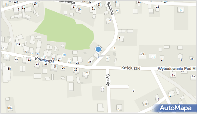 Osie, Boczna, 2, mapa Osie