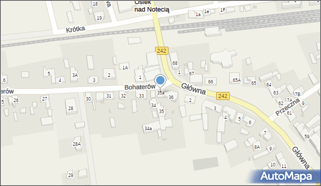 Osiek nad Notecią, Bohaterów, 35a, mapa Osiek nad Notecią