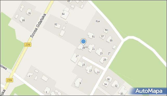 Osielsko, Boczna, 19, mapa Osielsko