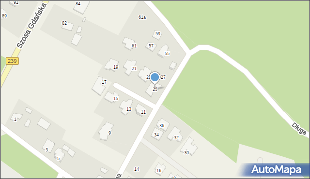 Osielsko, Boczna, 25, mapa Osielsko