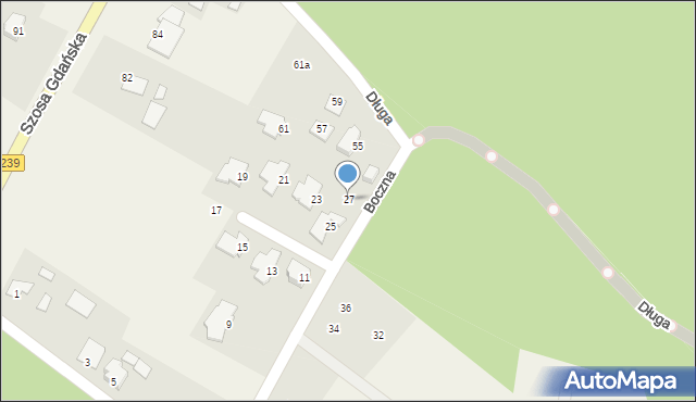 Osielsko, Boczna, 27, mapa Osielsko