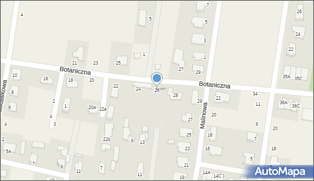 Osielsko, Botaniczna, 26, mapa Osielsko