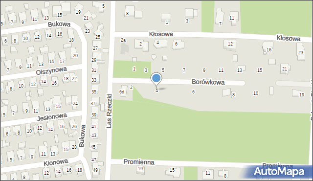 Ostrowiec Świętokrzyski, Borówkowa, 4, mapa Ostrowiec Świętokrzyski