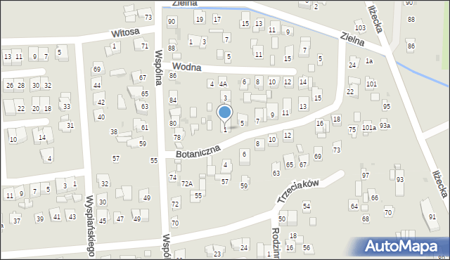 Ostrowiec Świętokrzyski, Botaniczna, 1, mapa Ostrowiec Świętokrzyski