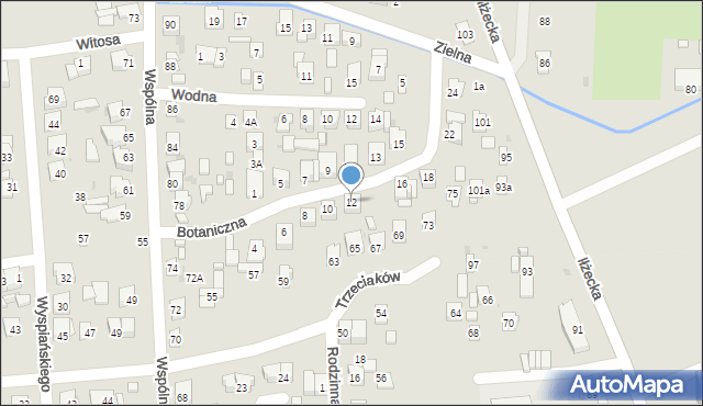 Ostrowiec Świętokrzyski, Botaniczna, 12, mapa Ostrowiec Świętokrzyski