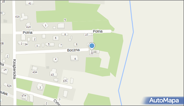 Owczarnia, Boczna, 11, mapa Owczarnia