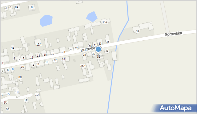 Parysów, Borowska, 32, mapa Parysów