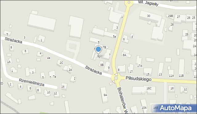 Pasłęk, Bohaterów Westerplatte, 7D, mapa Pasłęk