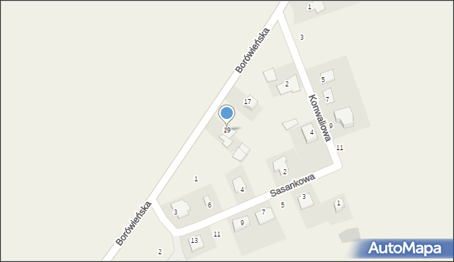 Pauliny, Borówieńska, 19, mapa Pauliny