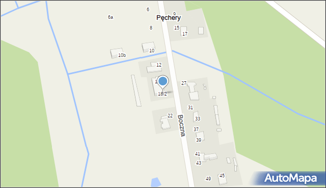 Pęchery, Boczna, 18/2, mapa Pęchery