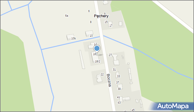 Pęchery, Boczna, 18, mapa Pęchery