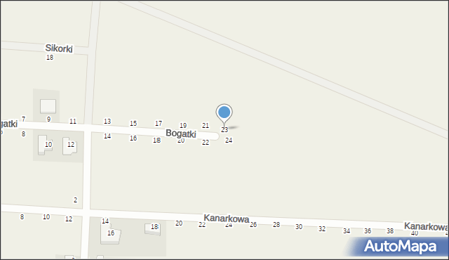 Piaseczna Górka, Bogatki, 23, mapa Piaseczna Górka