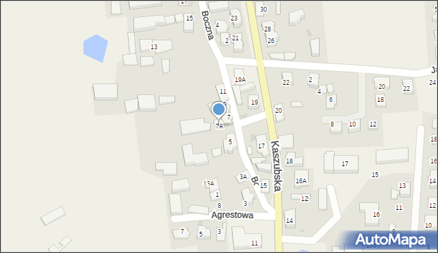 Pierwoszyno, Boczna, 7A, mapa Pierwoszyno