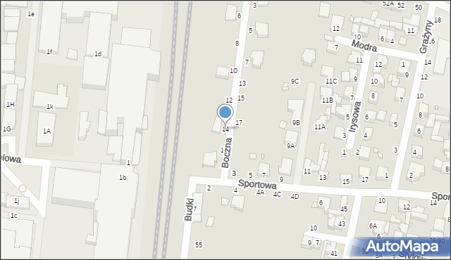 Piotrków Trybunalski, Boczna, 14, mapa Piotrków Trybunalski