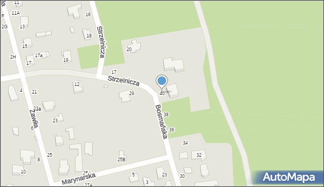 Piotrków Trybunalski, Bosmańska, 40, mapa Piotrków Trybunalski