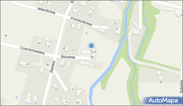 Pisarzowice, Bociania, 1, mapa Pisarzowice