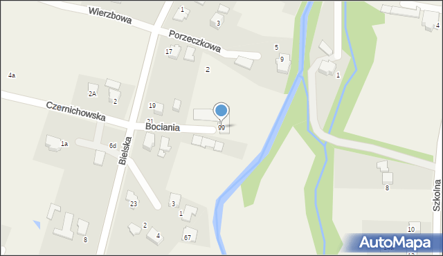 Pisarzowice, Bociania, 99, mapa Pisarzowice