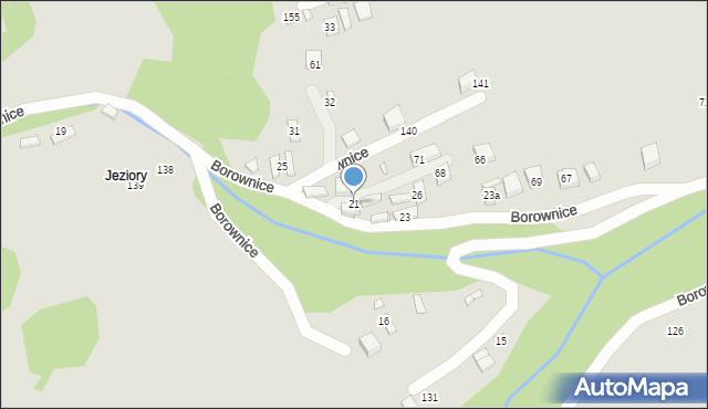 Piwniczna-Zdrój, Borownice, 21, mapa Piwniczna-Zdrój