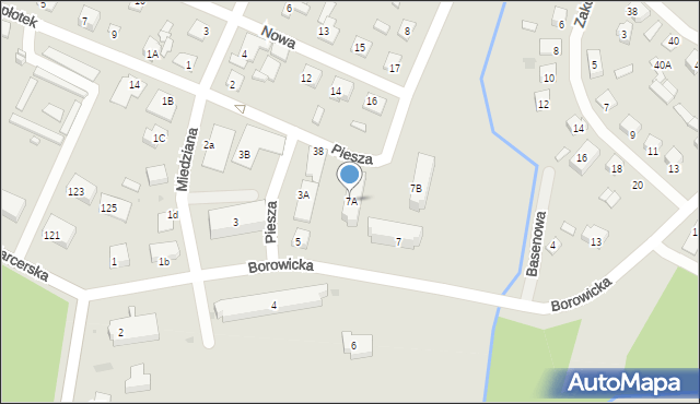 Płock, Borowicka, 7A, mapa Płock