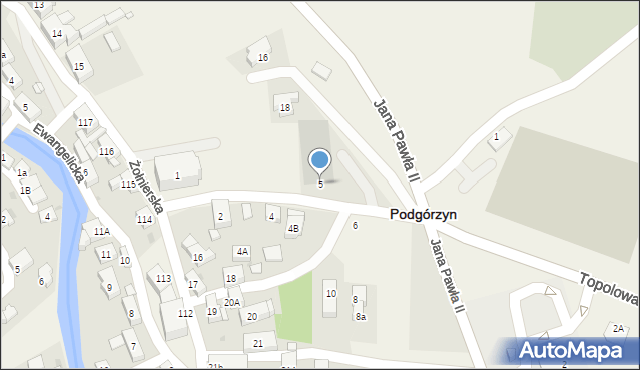 Podgórzyn, Bojki, 5, mapa Podgórzyn