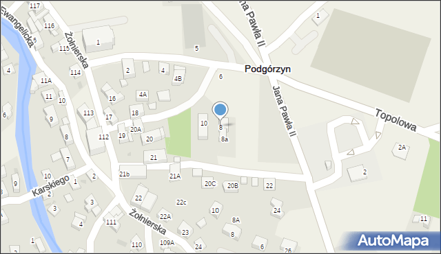 Podgórzyn, Bojki, 8, mapa Podgórzyn