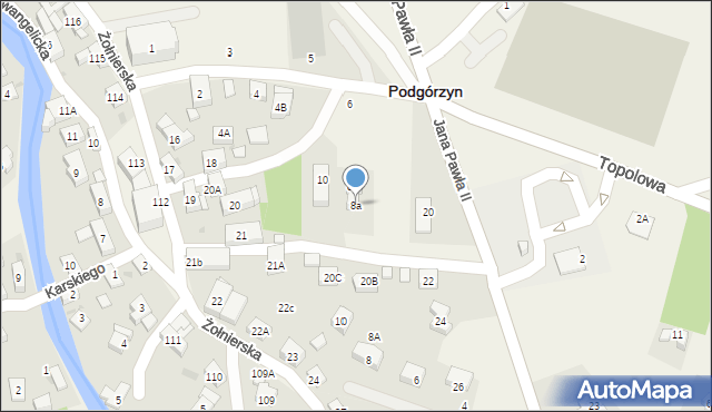 Podgórzyn, Bojki, 8a, mapa Podgórzyn