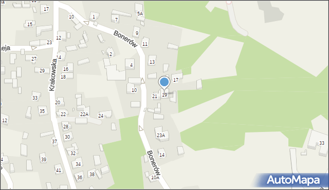 Podzamcze, Bonerów, 19, mapa Podzamcze