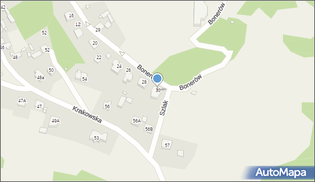 Podzamcze, Bonerów, 30, mapa Podzamcze