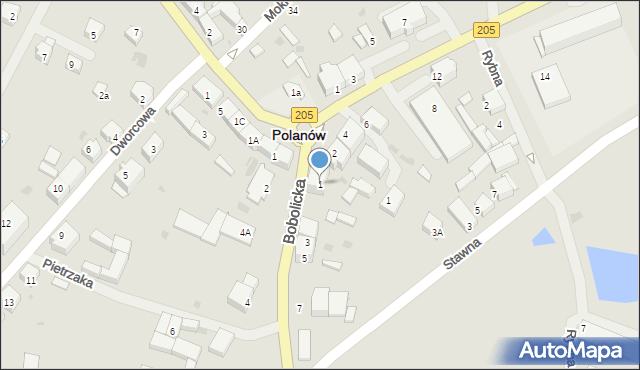 Polanów, Bobolicka, 1, mapa Polanów