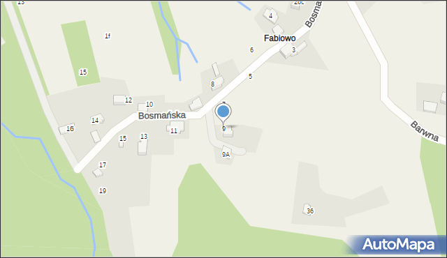 Porąbka, Bosmańska, 9, mapa Porąbka