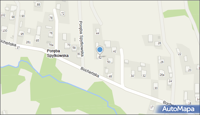 Poręba Spytkowska, Bocheńska, 52, mapa Poręba Spytkowska