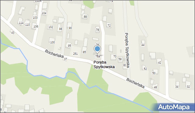 Poręba Spytkowska, Bocheńska, 76a, mapa Poręba Spytkowska