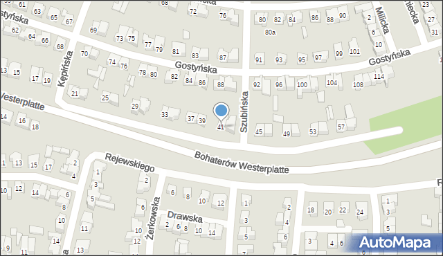 Poznań, Bohaterów Westerplatte, 41, mapa Poznania